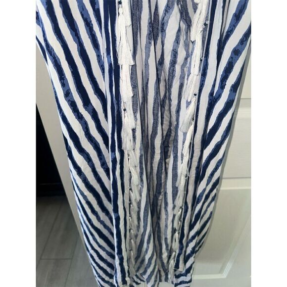 Skemo Women's Striped Halter Maxi Dress Blue Size S Summer Boho Casual - Picture 3 of 6